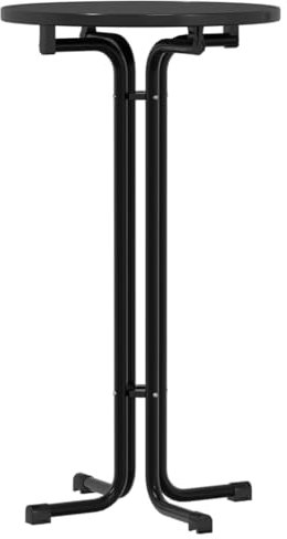 Homvdxl Ø60cm Stehtisch klappbar Industrie Küchentisch Esstisch mit Pfeifenbeinen, für Cocktails, Bar, Partykeller, Restaurant, Wohnzimmer - Schwarz