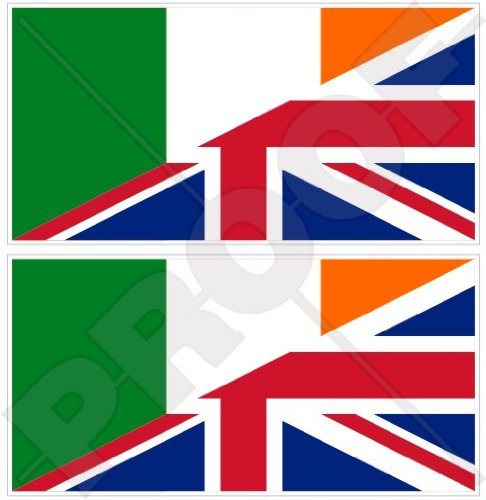 Vinyl-Aufkleber mit Irland-UK-Flagge, 110 mm, 2 Stück