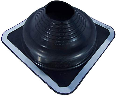 DEKTITE #6 (DFE106B) Square Black EPDM Flexible Pipe Flashing, Roof Jack, Pipe Boot Flashing Dektite (for OD Pipe Sizes 5 - 9)