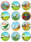 24 Assorted Dinosaur Pre-Cut Premium Edible Rice Card Fairy Cake Toppers