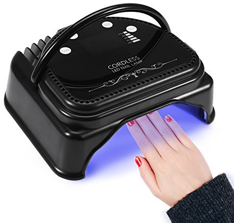 64W LED Nail Lamp Dryer Machine with Smart Sensor Design, Salon Home Manicure Tool for Nail Polish, Phototherapy Glue, Extension Glue Curing (UK) 23.2 x 21.5 x 9.1cm -Cordless & Rechargeable