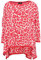 Zwillingsherz Poncho mit Baumwolle im Leo Design - Hochwertiges Cape für Damen - XXL Umhängetuch und Tunika - Strick-Pullover - Sweatshirt - Stola - rot