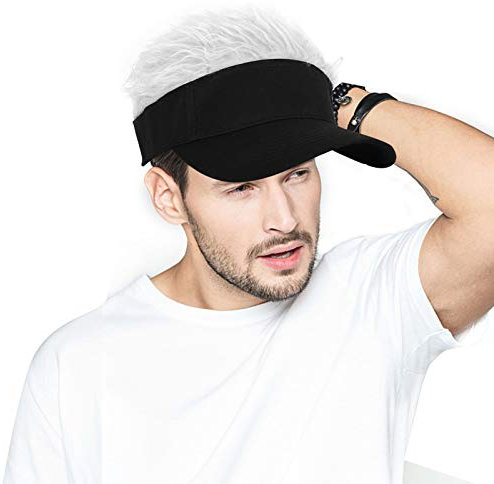 AIEOE Herren Frauen Basecap mit Perücke Einstellbare Baseball Cap mit Haar Kostüm Accessoire Sonnenblende Hüte