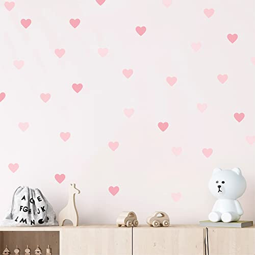 Klebekerlchen® | Wandtattoo für das Kinderzimmer, Wandsticker mit Herzen, selbstklebend - Rosa Herzen (Set mit 36 Motiven)