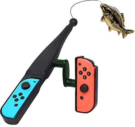 LYCEBELL Angelrute für Nintendo Switch Joy con, Switch Angelspiel Kit Kompatibel mit Nintendo Switch Legendary Fishing, Fishing Star World Tour, Switch Zubehör