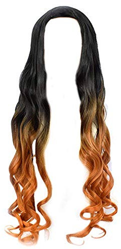 Chtom Anime Cosplay Perücke, Demon Slayer Perücke, für Halloween, Party, Karneval, Nachtleben, Konzerte, Hochzeiten (Color : Kamado Nezuko Wig)