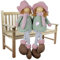 Christmas Paradise Deko Wichtel Mädchen 2er Set Kantenhocker Weibliche Dekofigur Sitzend Frau 22cm Rosa Mint