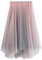 FEOYA Damen Tüllrock Lang Tanzen Faltenrock Unregelmäßiges Design Midirock Elastische Taille Ballettrock - Rosa