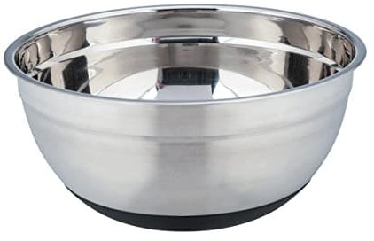 Wenko Cuenco de acero inoxidable Aru de 4 litros, recipiente negro Outdoor Kitchen de acero inoxidable con base antideslizante de silicona negra, apto para lavavajillas, diametro 26 x 12 cm, 55002100