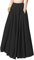 ORANDESIGNE Rock Damen Knielang A Linie Elegant Boho Sommerrock Leicht Lang Plisseerock Einfarbig Festlich Maxirock Vintage Retro Strandrock Langer Faltenrock Cocktail Freizeitrock D Schwarz M