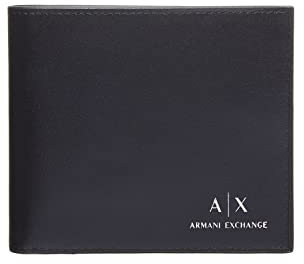 Armani Exchange Herren Essential Plain Leather, 2 pezzi Gift Set Wallet&Keychain,