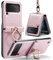 UFinetech Coque Z Flip 4, Antichoc avec Charnière Anneau Support Protection Housse Etui Coque Samsung Z Flip 4, Cuir TPU Rigide Magnétique Anti-rayures Bumper Protecteur Coque Galaxy Z Flip 4 5G, Rose