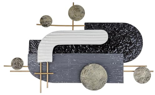 Beliani Wanddekoration geometrisch Metall schwarz/gold einteilig handgemacht Lutetium
