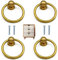FIBOUND 4 Stück Ring Möbelknöpfe Griffe Metall Schubladengriffe Retro Stil Ring Ziehen Griffe, für Möbel Schrank Kommode Tür möbelknauf Schubladen Ring-Ösen Griffe (Gold).