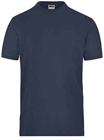 James & Nicholson Herren Bio Workwear-T Stretch - Elastisches T-Shirt aus Single-Jersey | Farbe: navy | Grösse: 3XL