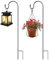 Nizirioo 2 PCS Schäferhaken Garten, 100cm/39 Inch Gartenstecker Metall mit Haken, Schwarz Schäferhaken Garten, Garten Schäferhaken FÜR Solarleuchten, Pflanzenkörbe, Laternen, Vogelhäuschen
