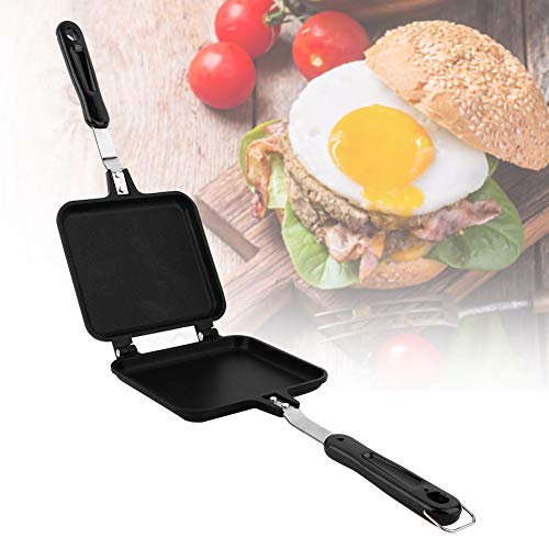 Dioche Poêle à Frire Antiadhésive Double Face, Poêle à frire antiadhésive double face, gaufrier pour gâteau, Toast, Sandwich pour Petit Déjeuner Toast Panini Gaufre