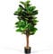 COSTWAY 120 cm Künstlicher Feigenbaum, Kunstpflanze deko mit Blumentopf, Kunstbaum Dekopflanze Zimmerpflanze für Zuhause und Büro, Grün