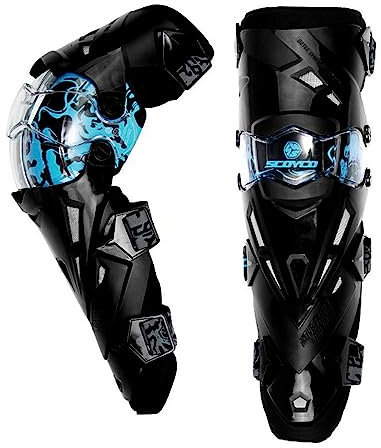 Genérico Juego de Rodilleras articuladas SCOYCO Enduro - Motocross - Pitbike (Azul)