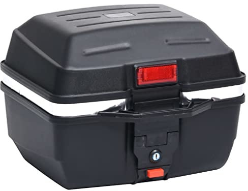 vidaXL Motorradkoffer Wasserfest Top Case Motorrad Roller Rollerkoffer Helmkoffer Topcase Koffer Motorradtasche Schwarz 24L für 1 Helm
