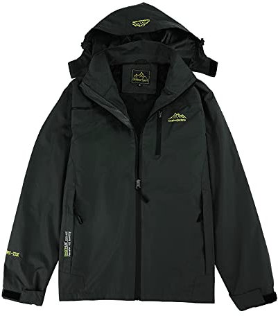 Nidddiv Lack Mantel Herren Jacke Mantel Polyester Tasche einlagig außen männlich Thermojacke Herren (Grey, M)