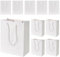 Geschenktüte Papiertasche 10 Stück Papiertüten mit Henkel 18X10X23 cm Wiederverwendbare Kraftpapier Tüten für Valentinstag Lebensmittel Backen Einkaufen Geburtstag Hochzeit Weihnachtsfeier (Weiß)