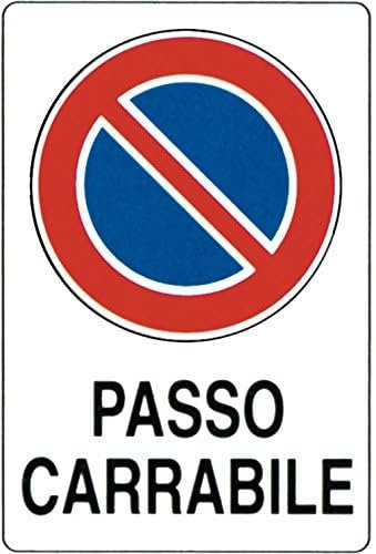 Cartello Segnaletico Divieto di Sosta Passo Carrabile Alta Visibilità in Pvc misure 30x20 cm