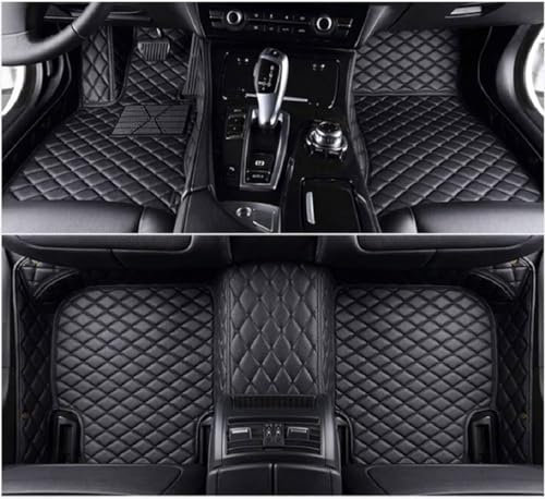 MEDAPI Auto FußMatten Für VW Tiguan Allspace/Tiguan L (7seats) LWB 2017 2018 2019 2020 2021 2022 2023, Leder Fussmatten Liners Zubehör,Left Hand Drive-All Black