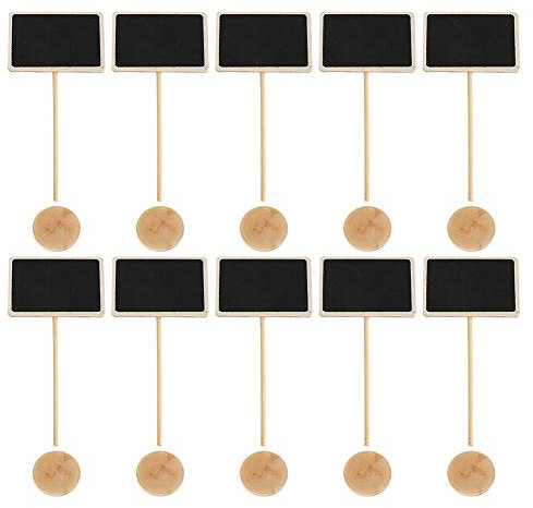 10 Stück Mini-Kreidetafel-Schilder, Mini-Kreidetafel-Dekorationen aus Pappelholz, DIY 10 Stück Schilder, Tischkarten, Vase, Tafel, Basteln, Blumen, Schreibtisch, Kleine Tafel aus Holz, Kreidetafeln, M