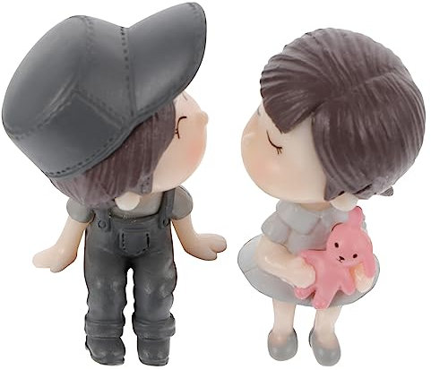 TOPBATHY 1 Paar Hocker Paar Ornamente Puppen für Mädchen Miniaturpuppen das Geschenk Dekor Paar Puppenfigur Paar Puppenhandwerk Hochzeit Schemel Schlüsselanhänger Skulptur Liebhaber Statue
