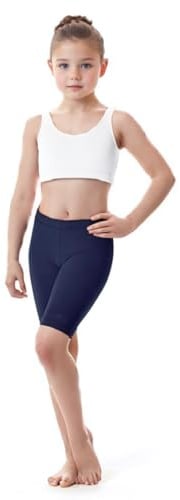 INSAFIANS Girls Nylon Shorts Cycling School Sports Dancing PE Stretchy Shorts Swimming Running Exercising