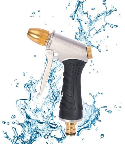 Gartenbrause Garten Handbrause Metall-Hochdruck-Gartenpistole Verstellbarer Wasserdurchfluss für Bewässerung Autowaschen Haustierdusche Gartenbewässerung Multifunktions-Bewässerungspistole.