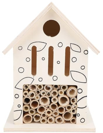 CHICIRIS Bienenhaus aus Holz: Bienenhotel lockt sanfte Bestäuberbienen in Ihren Garten. Sicheres Bienenhaus aus Holz für Solitärbienen.