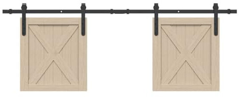 Tidyard Kit de Porte d'armoire coulissante 152 cm Acier au Carbone Style A