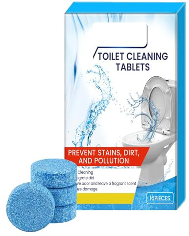 Limpiador de Cisternas para Inodoro Tabletas,Pastillas para Limpiar el Baño,Tableta Limpiador de Cisterna,Limpiador y Ambientador para Inodoro,Limpiador Automático de Inodoros,16 pieces