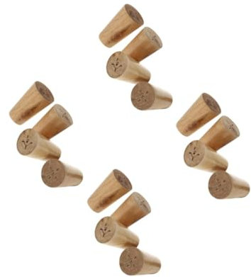 DOITOOL Lot de 16 Pieds De Meubles en Bois pour Canapés Rehausseurs De Meubles Pieds De Commode Pieds De Table en Bois Blanc