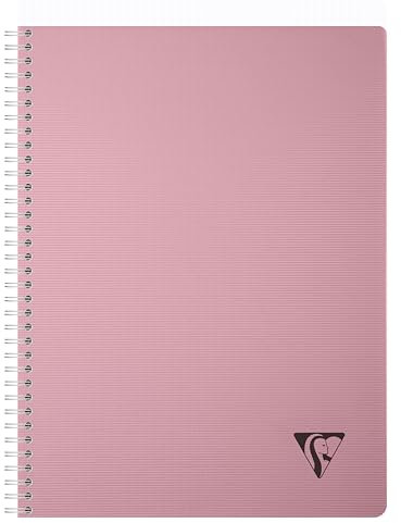 Clairefontaine 327124C Collection Linicolor ESSENCE Un Cahier à Spirale - A4 21x29,7 cm - 180 Pages Petits Carreaux - Papier Blanc 90 g - Couverture Polypro Transparent - Rose Pétale
