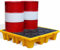 Modulare Auffangplattform, Polyethylen-Auffangwanne, Auffangpalette für 1/2 Fässer mit Abfluss und Gabelstaplertaschen, stapelbar, Tragkraft 2.000 lbs,49x36x10cm