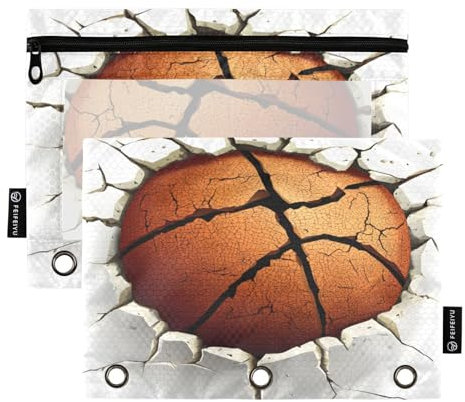 Mnsruu Astuccio per matite a 3 anelli, con cerniera, con finestra trasparente, per articoli da ufficio, Multicolore, Taglia unica, Organizer per borse