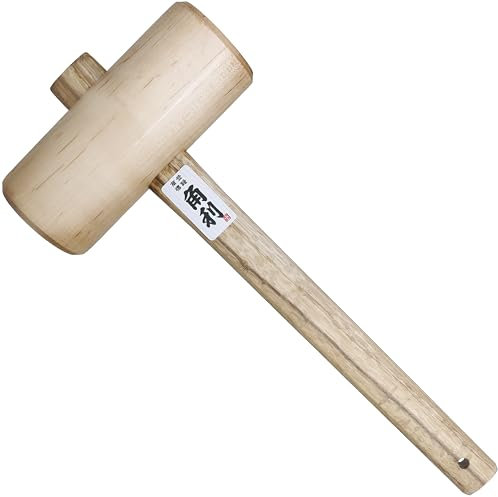 KAKURI Japanese Wooden Mallet Hammer 60mm - Extra Large Wood Mallet for Woodworking, Joinery, Chiseling, and Carving - Heavy Duty Round Head - Made in Japan