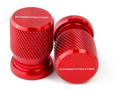 Motorrad-Ventilkappen Für Ducati Streetfighter S V4S 1100 848 1098 V2 Streetfighters CNC-Aluminium-Reifenventil-Abdeckkappe Motorradzubehör(Red)