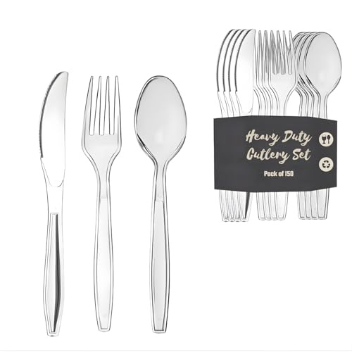Reusable Plastic Cutlery Set 150 Pieces
