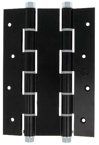 Amig - Bisagra de Acción Doble - 180 x 133 x 4 mm - Cantos Cuadrados - Cierre Automático y Regulación de la Potencia - Incluye Llave Allen - Puertas con 35 mm Espesor Máximo - Aluminio Negro