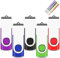 EASTBULL 16GB USB Stick 5 Pack, Memory Sticks USB 2.0 Metal Flash Drive Swivel Design Fold Storage with 5 Color Lanyards