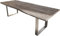 DELIFE Esszimmertisch Edge Akazie Platin 260x100 Edelstahl Schmal Live-Edge