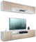Vladon Wohnwand Mogan, Weiß matt/Eiche sägerau - Moderne Anbauwand bestehend aus 2 TV-Boards (181 x 147 x 35 cm)