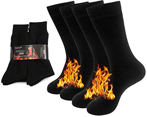 NovForth 2/4 Pairs Thick Thermal Socks Insulated Heated Heavy Warm Socks For Winter Cold Weather