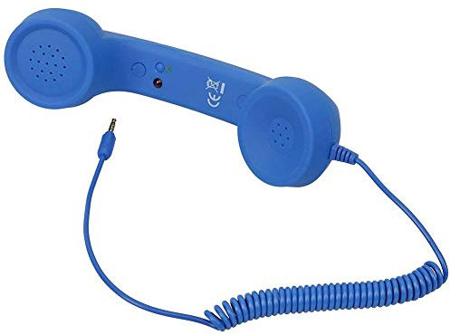 EisEyen Micro Retro - Auricular para teléfonos móviles y Smartphones (Resistente a la radiación y a la radiación, Sonido, Conector Hembra de 3,5 mm, para teléfonos Android/iOS), Unisex, Azul