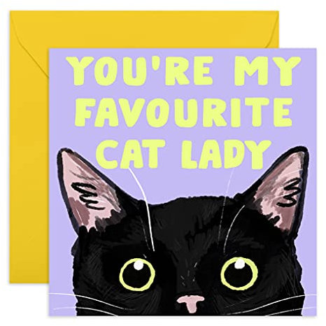 Central 23 - Lustige Geburtstagskarte für Sie - You're My Favourite Cat Lady - Jubiläumskarte für Frauen - Für Freunde - Für Frau - Kommt mit niedlichen Aufklebern