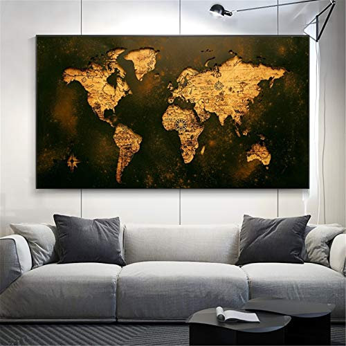 SWECOMZE DIY 5D Diamant Painting, Diamant Painting Bilder Weltkarte DIY Diamant Gemälde Diamant Malerei Mosaik Kreuzstich Strass Gemälde Wall/Eingang/Büro Dekorationen (120x60cm)